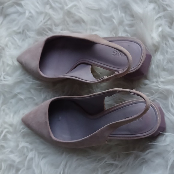 MNG/ Mango geometric  heel suede shoes - Picture 4 of 15